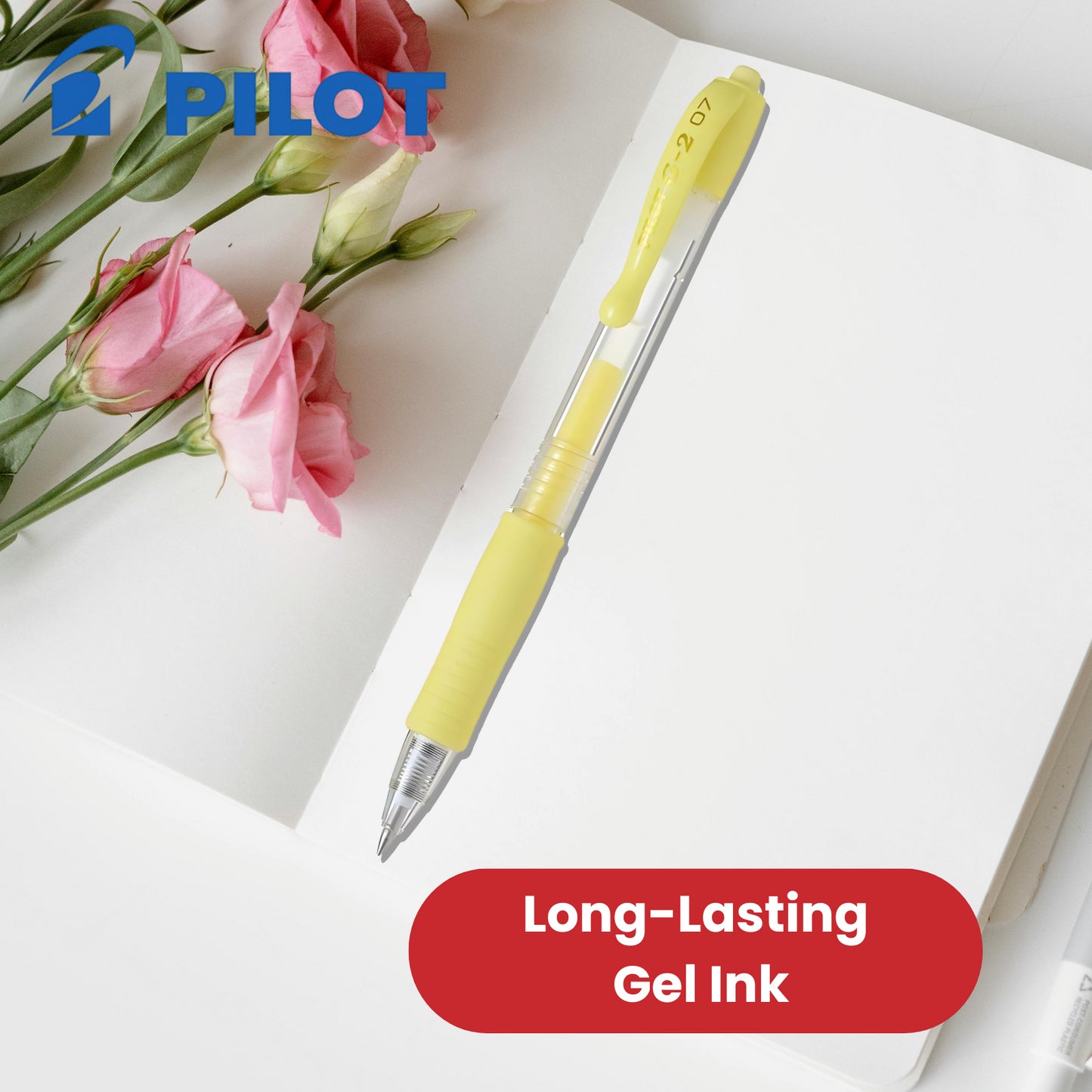 Pilot G-207 Retractable Gel 0.7mm Medium Point Rollerball Pen - Pastel Yellow