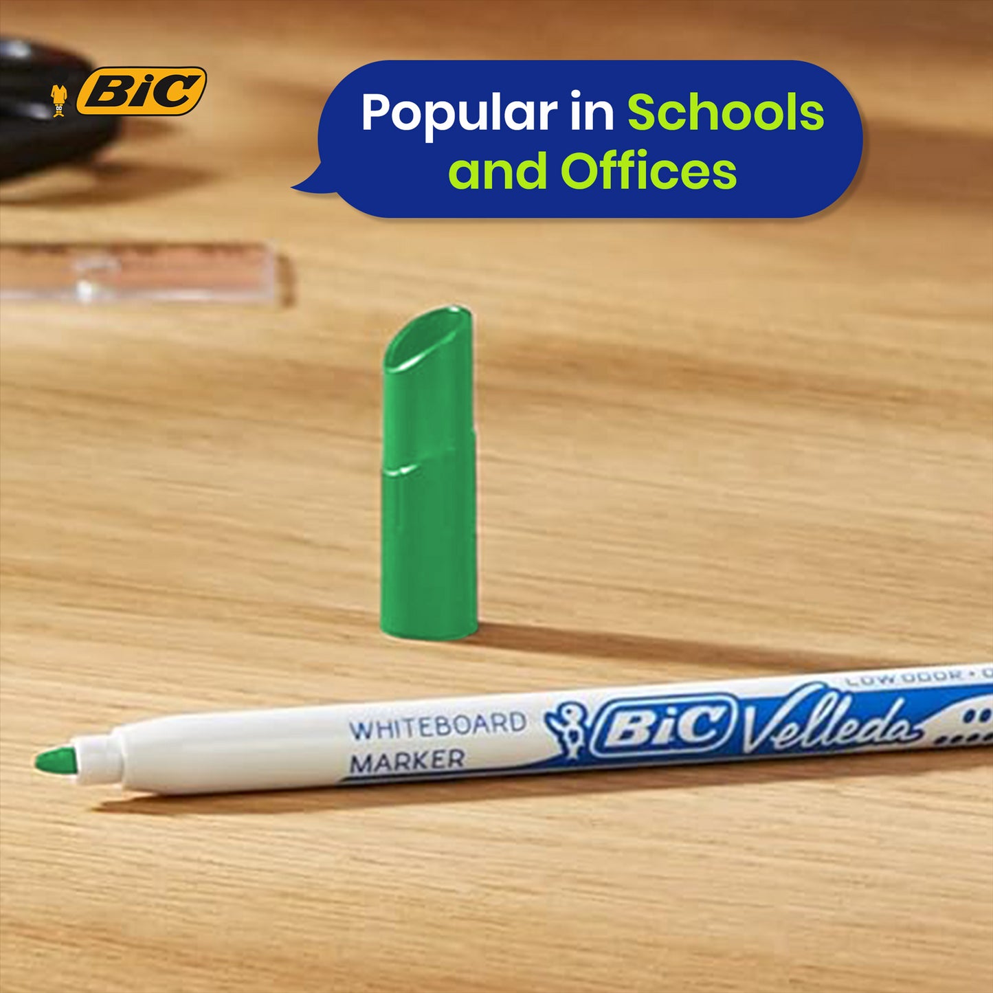 BIC Whiteboard Marker Plastic Bullet Tip Dry Erase Pen Low Odour Ink for Office School