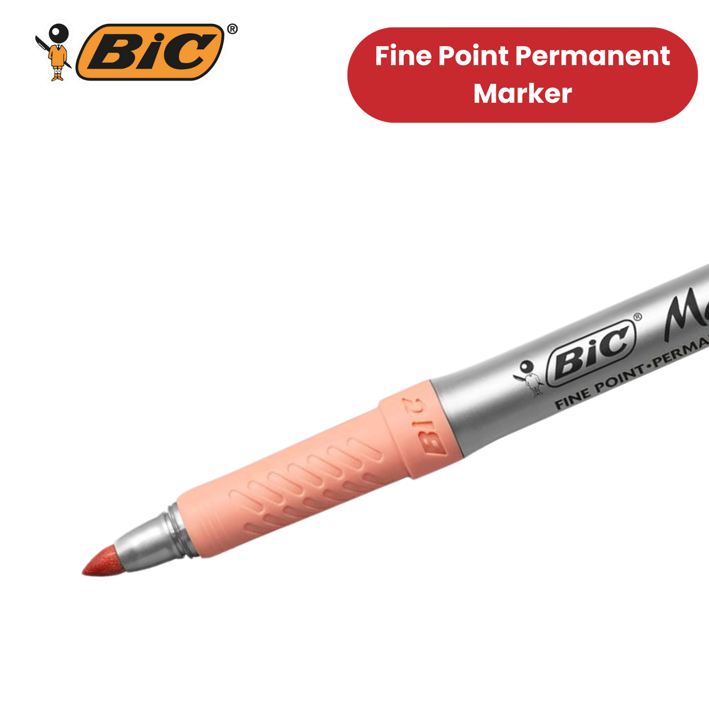 BIC Marking Permanent Markers Fine Tip Assorted Intense & Pastel Colours 12 Pack