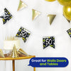 50th Birthday Decoration Set Silver Badge Black and White Banner and Bunting