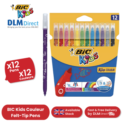 BIC Kids Kid Couleur Baby Colouring Pens Assorted - Pack of 12