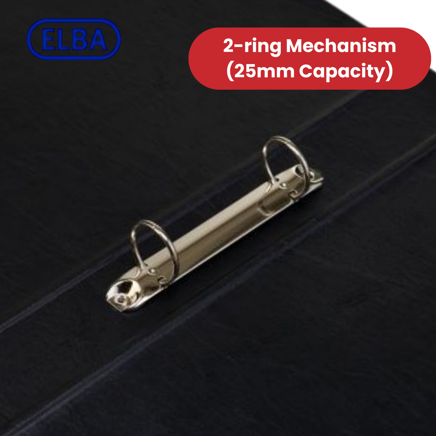 ELBA VISION 2-RING BINDER A4 25MM BLK - 1 to 5 Packs