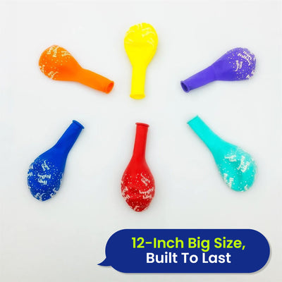 Happy Birthday Balloon - 12 Inch Assorted colour Latex Balloons, Set of 6