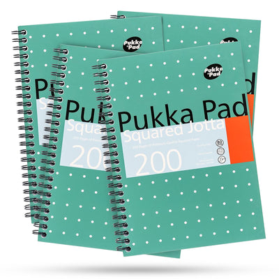 Pukka Pad A5 Squared Jotta Book 4-Pack Wirebound Notebook, 200 Pages for School & Office
