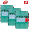 Pukka Pad White B5 Project Book 200 Pages Wirebound Project Book, Ruled/Margin