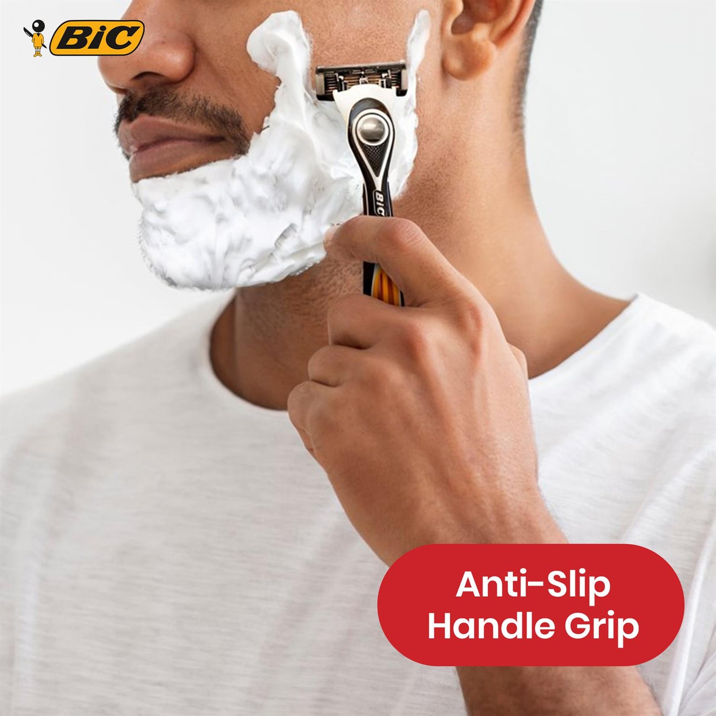 BIC Flex 5 Hybrid, Men's 5-Blade Razors, Precision Blade for Accuracy, Pack with 1 Handle and 4 Refills