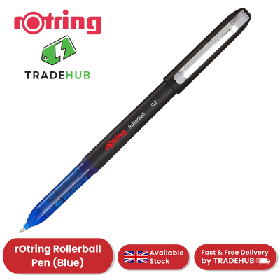 rOtring Rollerball Pen Fine Point 0.7mm - Blue Ink, Smooth & Precise Writing