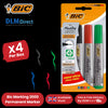 Bic 2000 Bullet Tip Permanent Marker( Black, Blue, Red, Green) Pack of 4 Markers