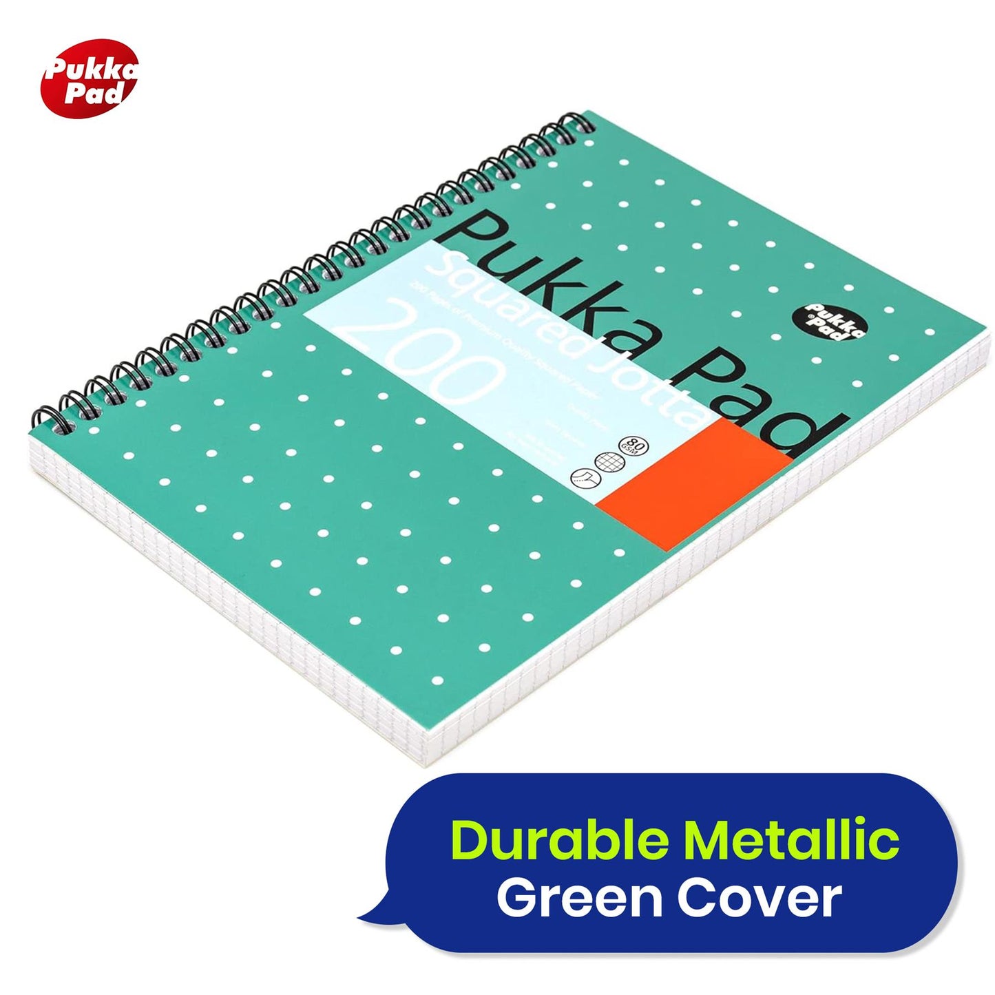 Pukka Pad A5 Squared Jotta Book 2-Pack Wirebound  Notebook, 200 Pages for School & Office