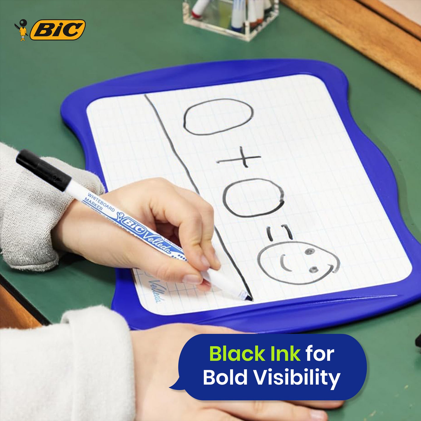 BIC Whiteboard Marker Plastic Bullet Tip Dry Erase Pen Low Odour Ink for Office School (Pack of 24)
