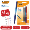 Bic Soft Feel Ballpoint Pens Medium Point (1.0 mm) (Black,Blue,Red), Pack of 3