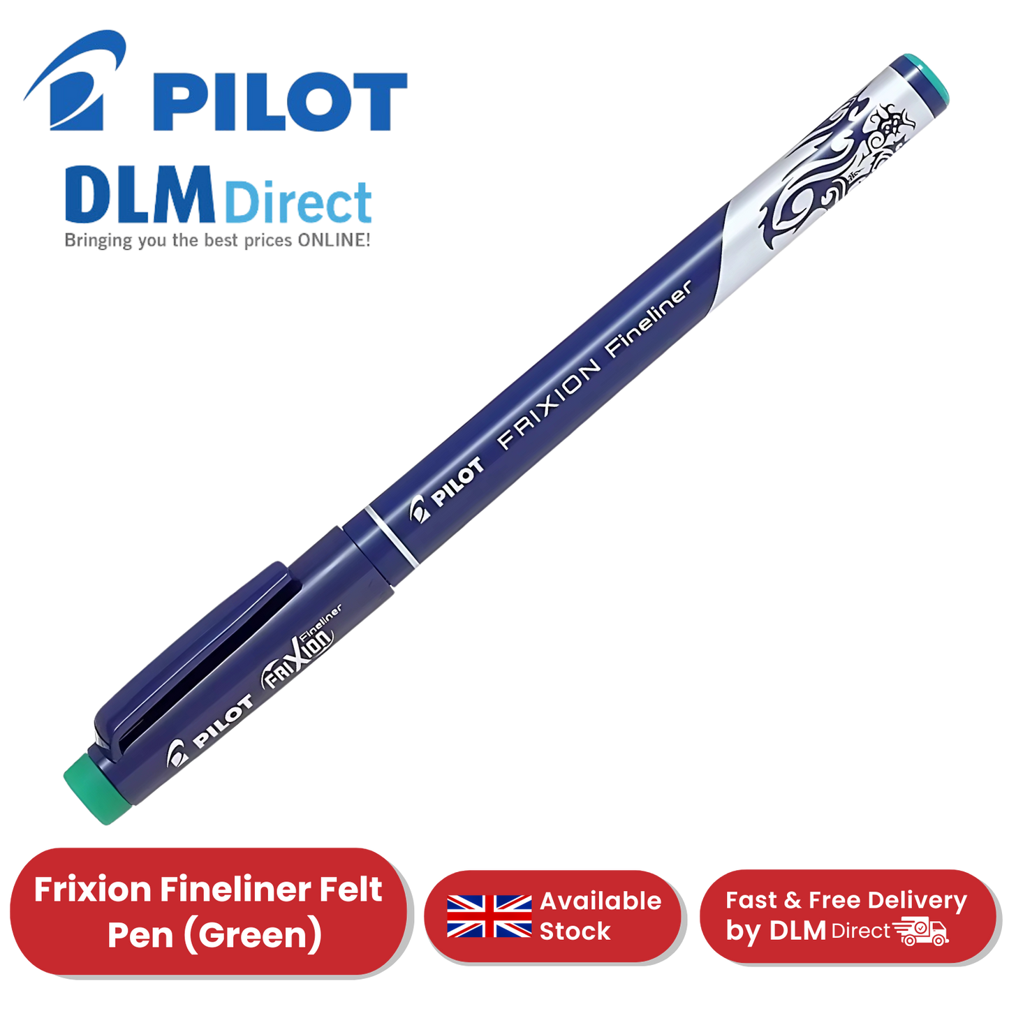 Pilot Frixion Fineliner Felt Pen Erasable Smooth Writing Multi Pens - Green