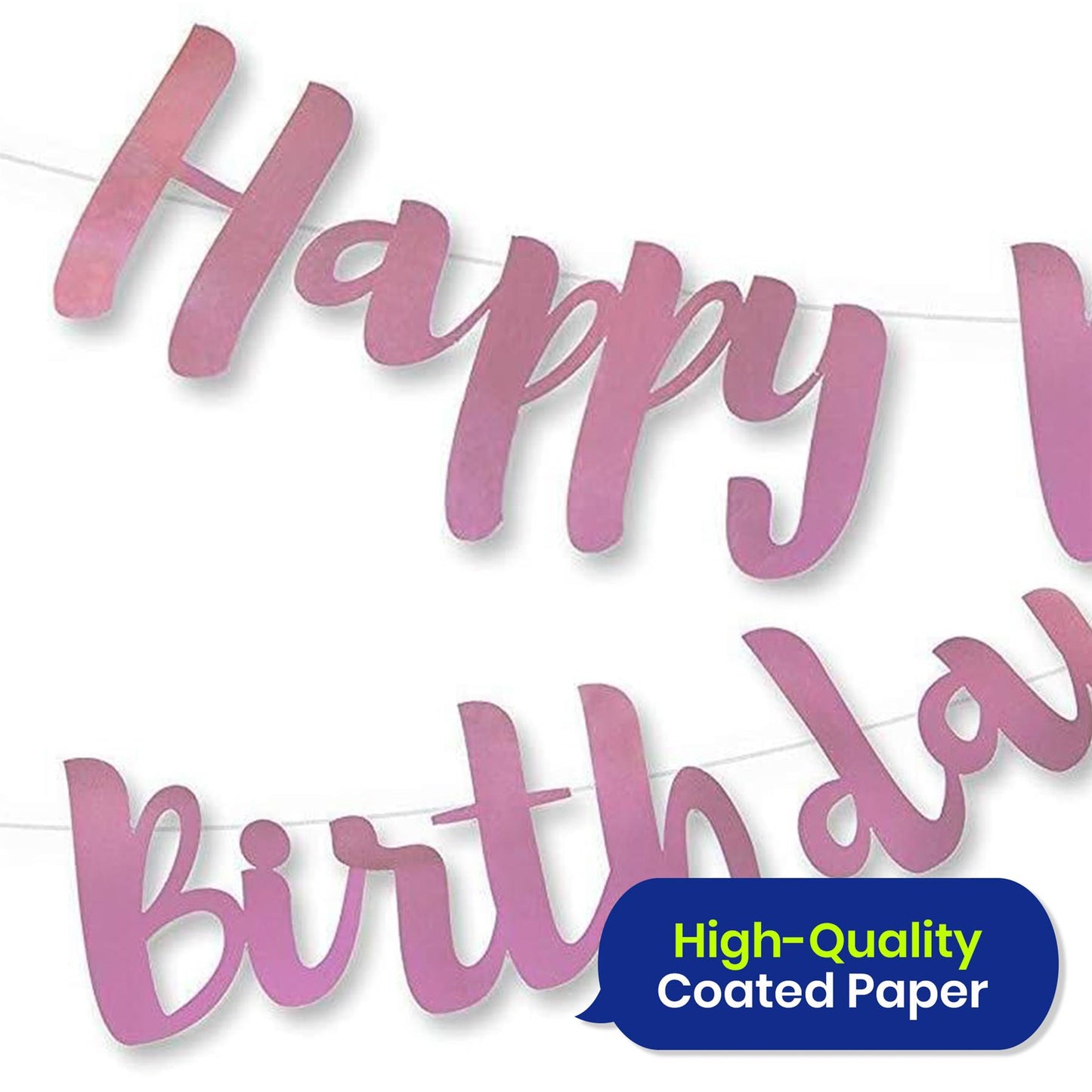 Rose Gold Birthday Banner 1.5m Party Decoration for Women and Girls