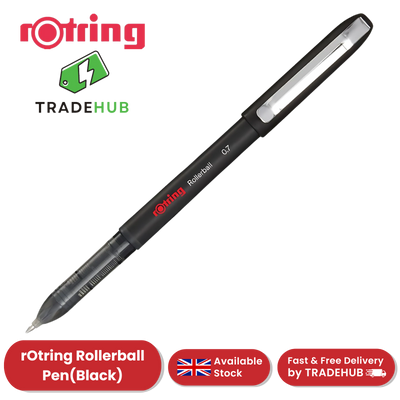 rOtring Rollerball Pen Fine Point 0.7mm - Black Ink, Smooth & Precise Writing
