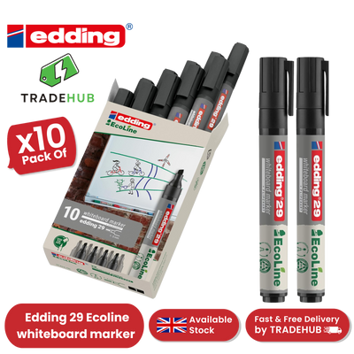 edding 29 Ecoline whiteboard marker - black - box of 10 whiteboard pens - 2-36