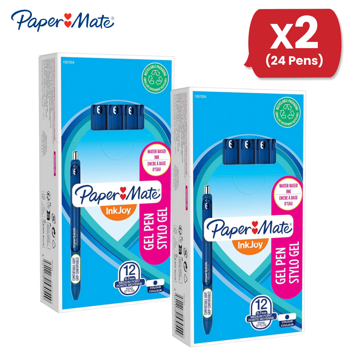 PAPERMATE GEL RETRACTABLE BLUE - 1 to 5 Packs