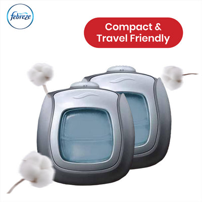 Febreze Clip-On Car Air Freshener - 2ml Cotton Fresh Gel Air Freshener for Bad Smell (Pack of 6)