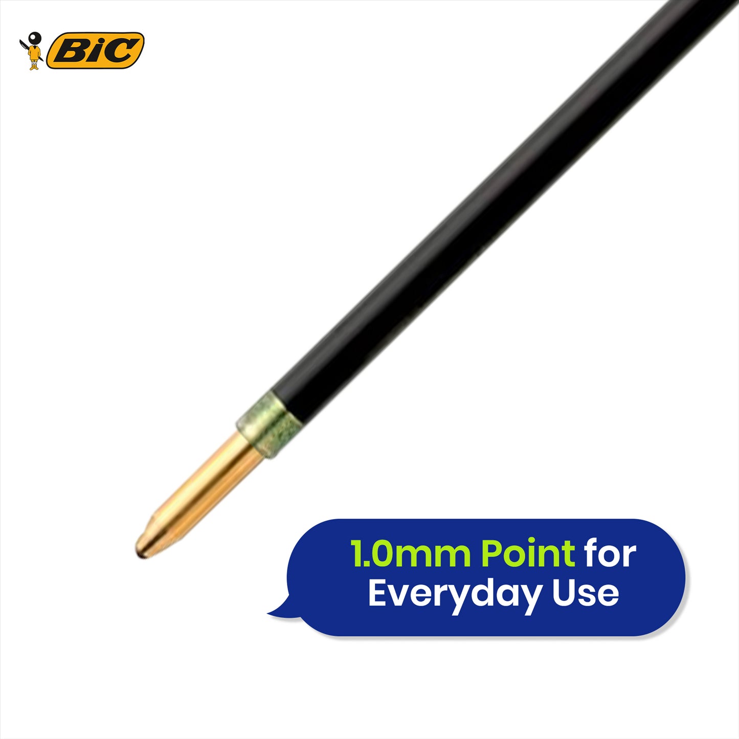 BIC Ballpoint Pen Refills Medium Point 1.00 mm 4 Colours Blue Green Red Black 2 Pack Biros Refill