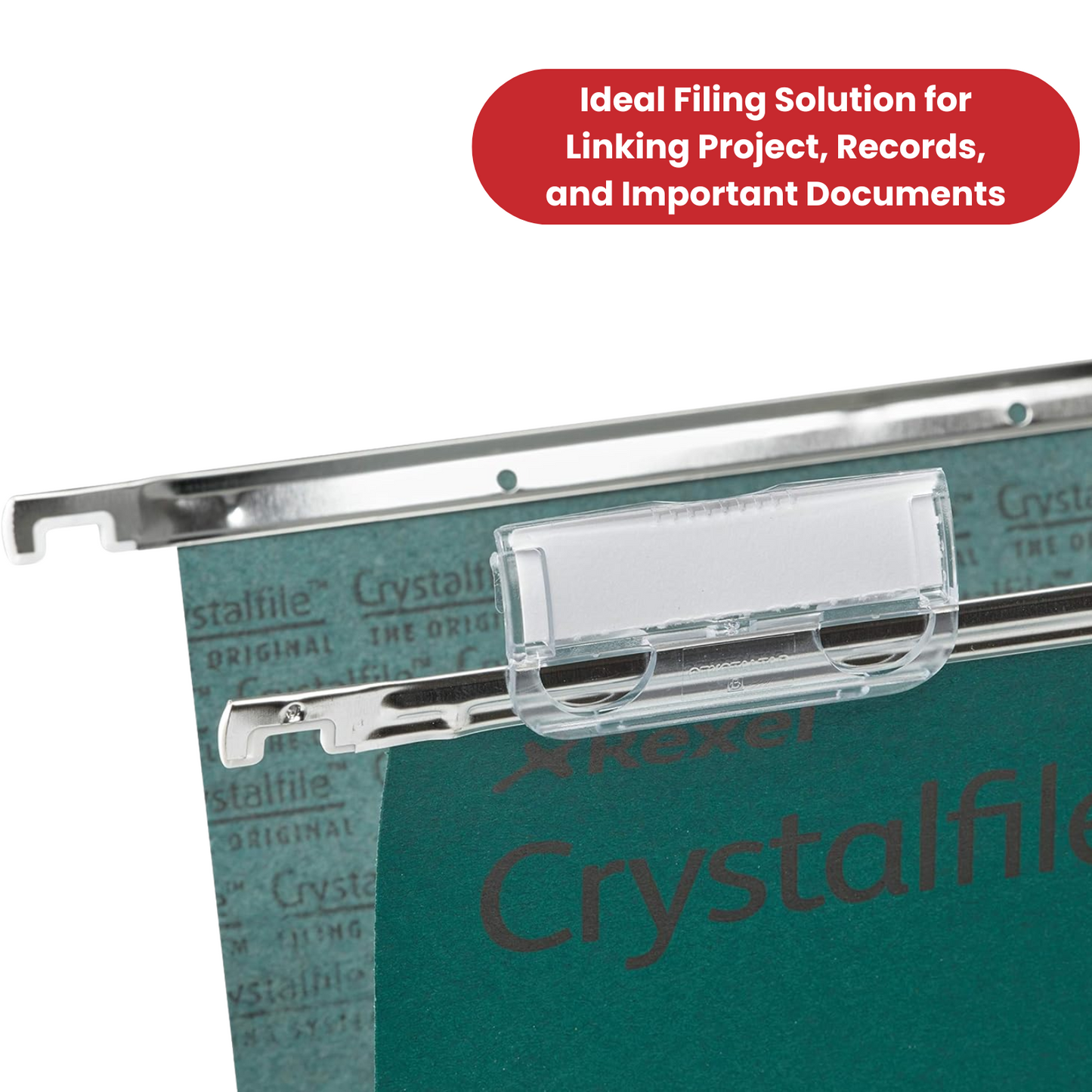 REXEL CRYSTALFILE GREEN FOOLSCAP SUSPENSION FILES V BASE - PACK OF 50 - 1 to 5