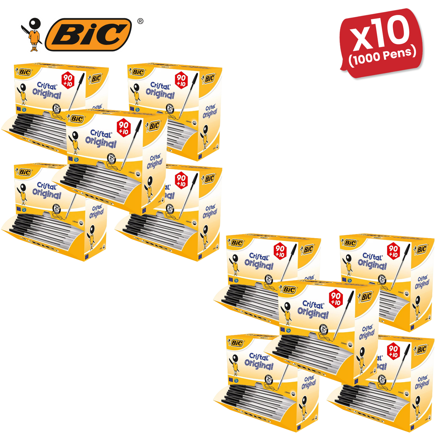 BIC Cristal Original Ballpoint Pens Black - Box of 100