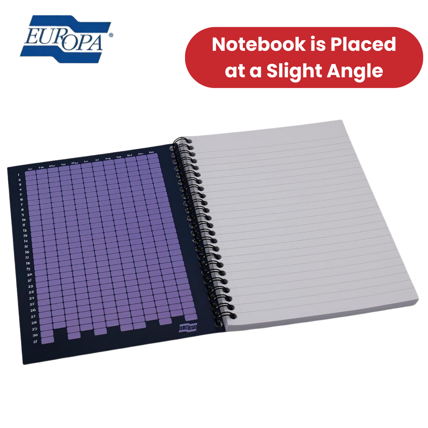 Europa Splash A5 Notepad Wirebound 160 Pages 80gsm FSC Paper Punched Purple