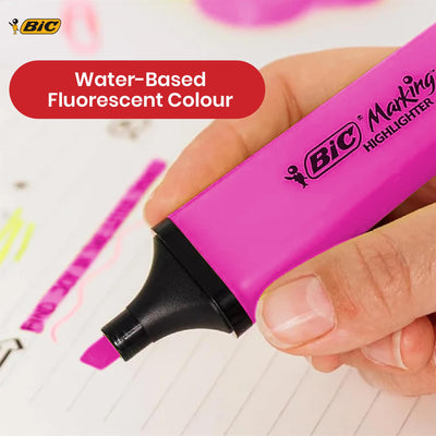 Bic Highlighter Flat - Assorted Neon - Blister pack of 4
