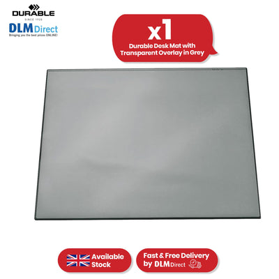 Durable Grey Desk Mat - PVC Non Slip Desk Cover, Transparent Overlay Laptop Mat for Office & School