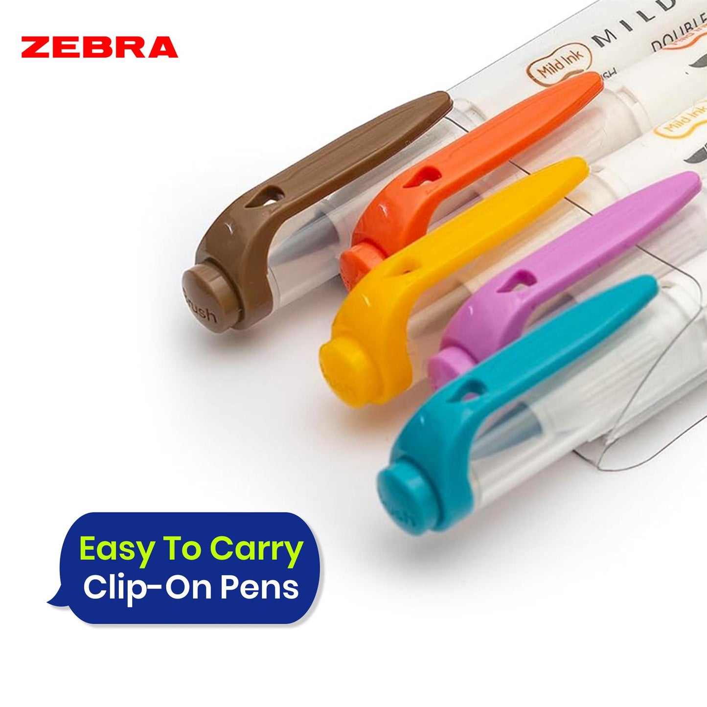Zebra Double Ended Brush Pen Set with Fine and Brush Tips Felt Pens for Journaling Scrapbooking Planning