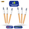 BIC 4-Colour Champagne Pens Pack of 6 Medium Points for Office & Home
