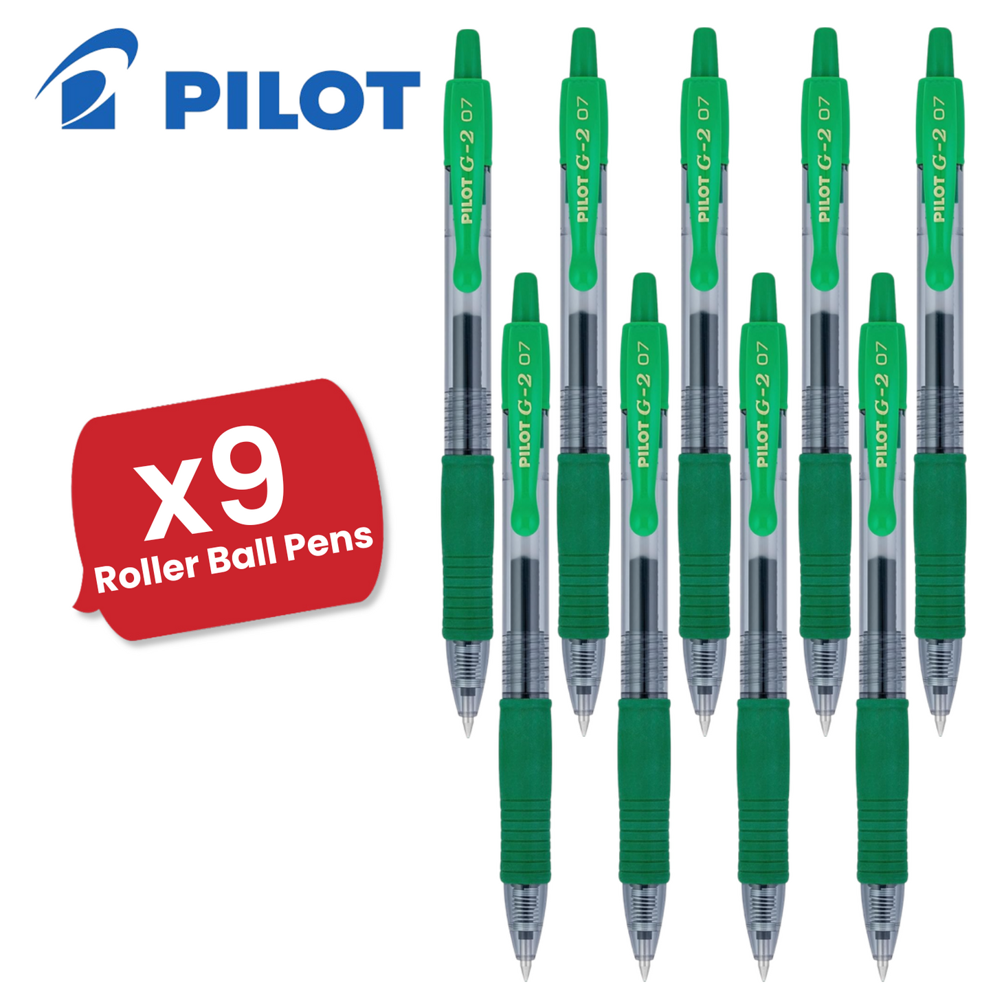 Pilot G-207 Retractable Gel Rollerball 0.7 mm Tip Medium (Single Pen) - Green