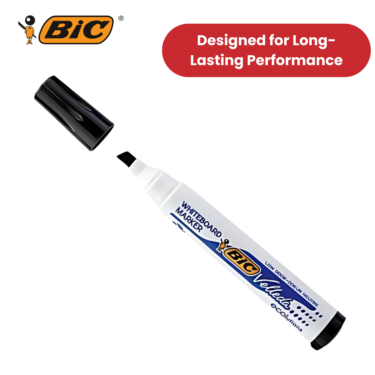 BIC VELLEDA MARKER 1751 BLACK - PACK OF 12 - 1 to 5 Packs