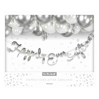 Happily Ever After 1.5m Wedding Garland Silver Foil Just Married Engagement Banner