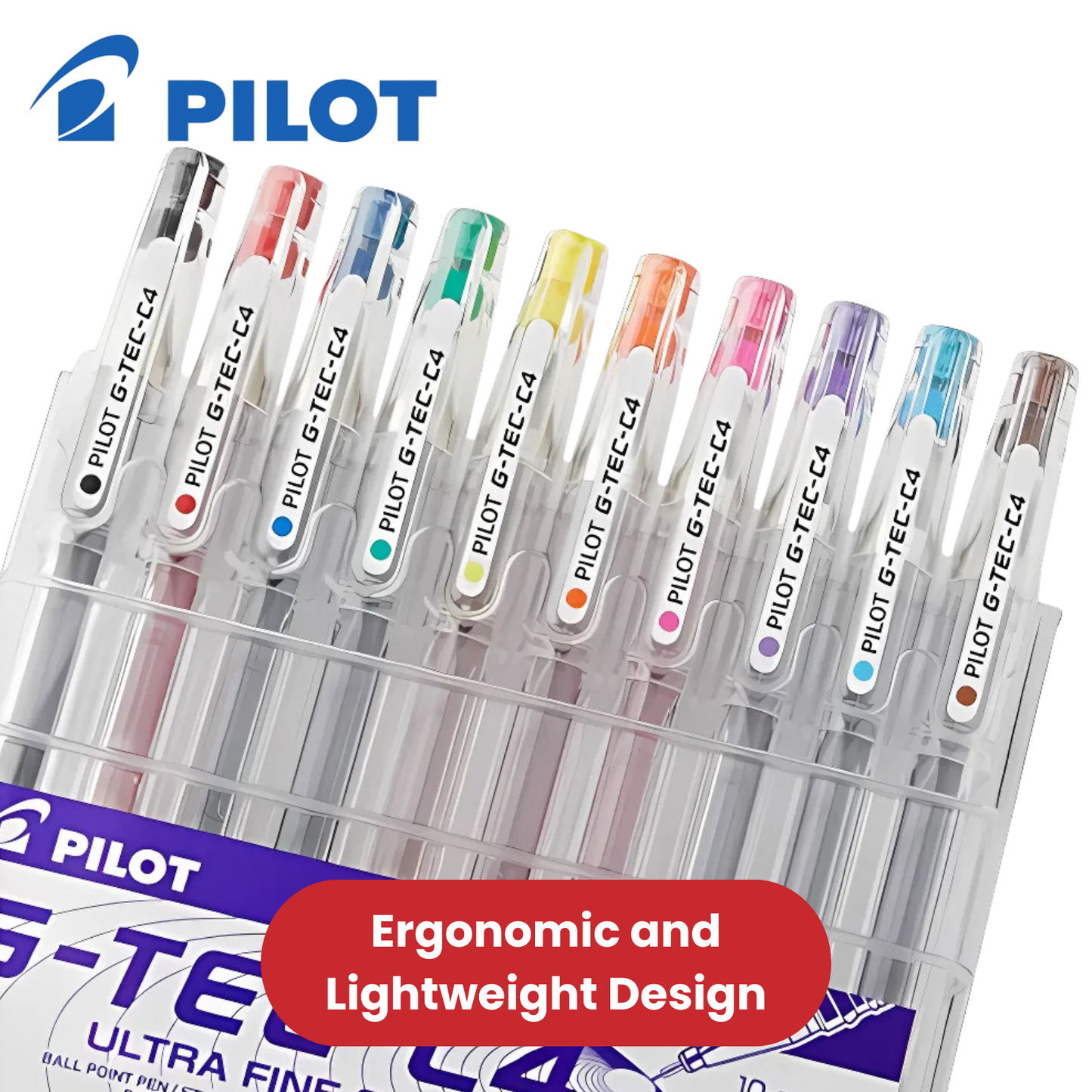 Pilot G-Tec-C4 Ultra Fine 0.4mm Gel Pen Set -