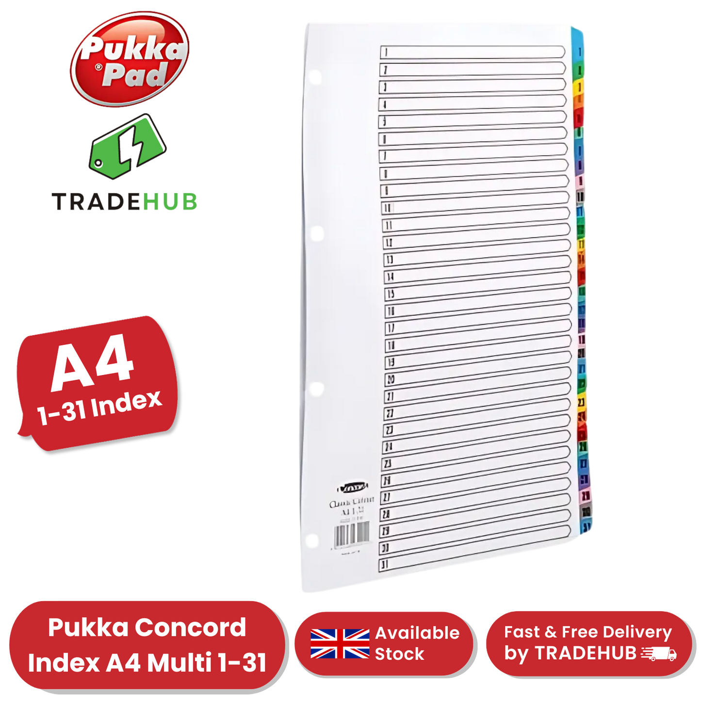 Pukka Concord Index A4 Multi 1-31 - 1 to 5 Packs
