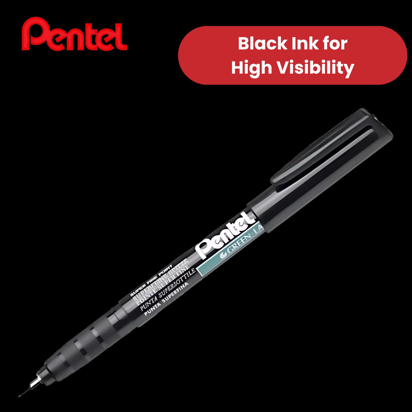 PENTEL MARKER SUPERFINE BLACK NMF50-A - Pack of 12 - 1 to 5 Packs