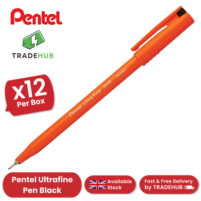 PENTEL ULTRAFINE PEN BLACK S570-A - Pack of 12 - 1 to 5 Packs