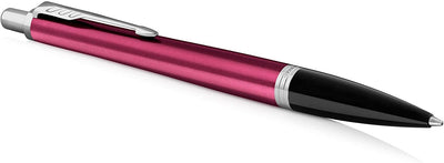 PARKER URBAN VIBRANT MAGENTA CHROME TRIM BALLPOINT MEDIUM NIB BLUE INK