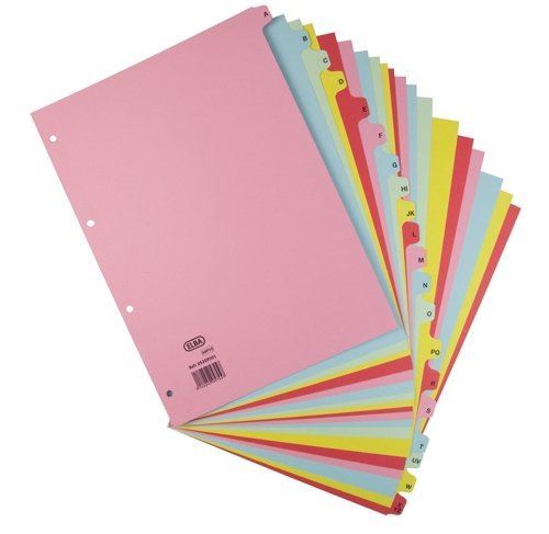 ELBA A4 CARD DIVIDERS 20 PART ASSORTED