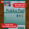 Pukka Pad Irlen A4 NotePad - 80gsm 100 Pages Green Paper Notebook, Lined Refill Notepads for Kids
