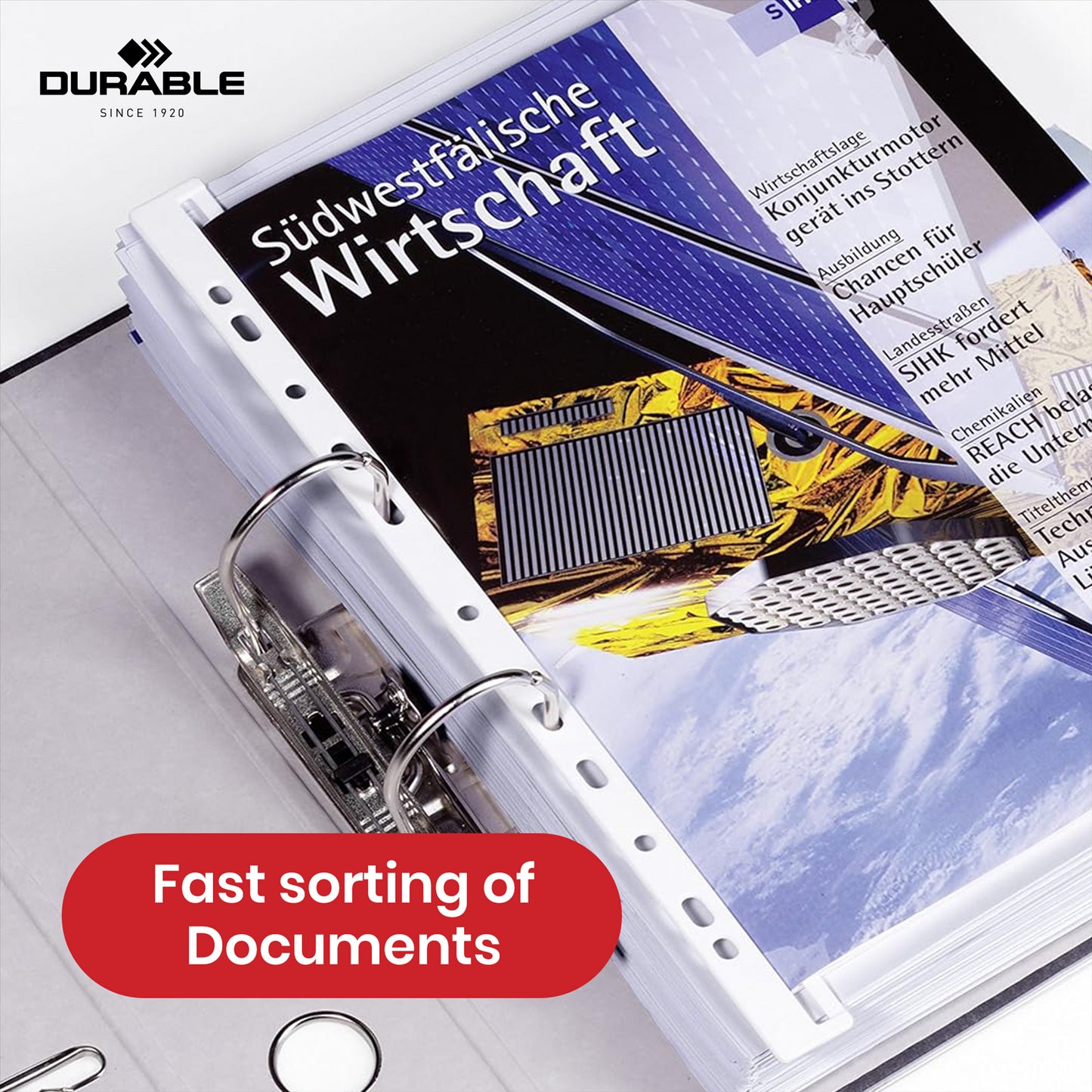 Durable A4 Filing Strip - 50 White Plastic Strips for Easy Document Filing in Folders & Binders