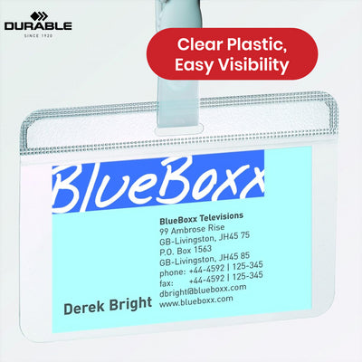Durable ID Card Holder 25 Pcs Self Laminating ID Badge Holders with Clip for Office