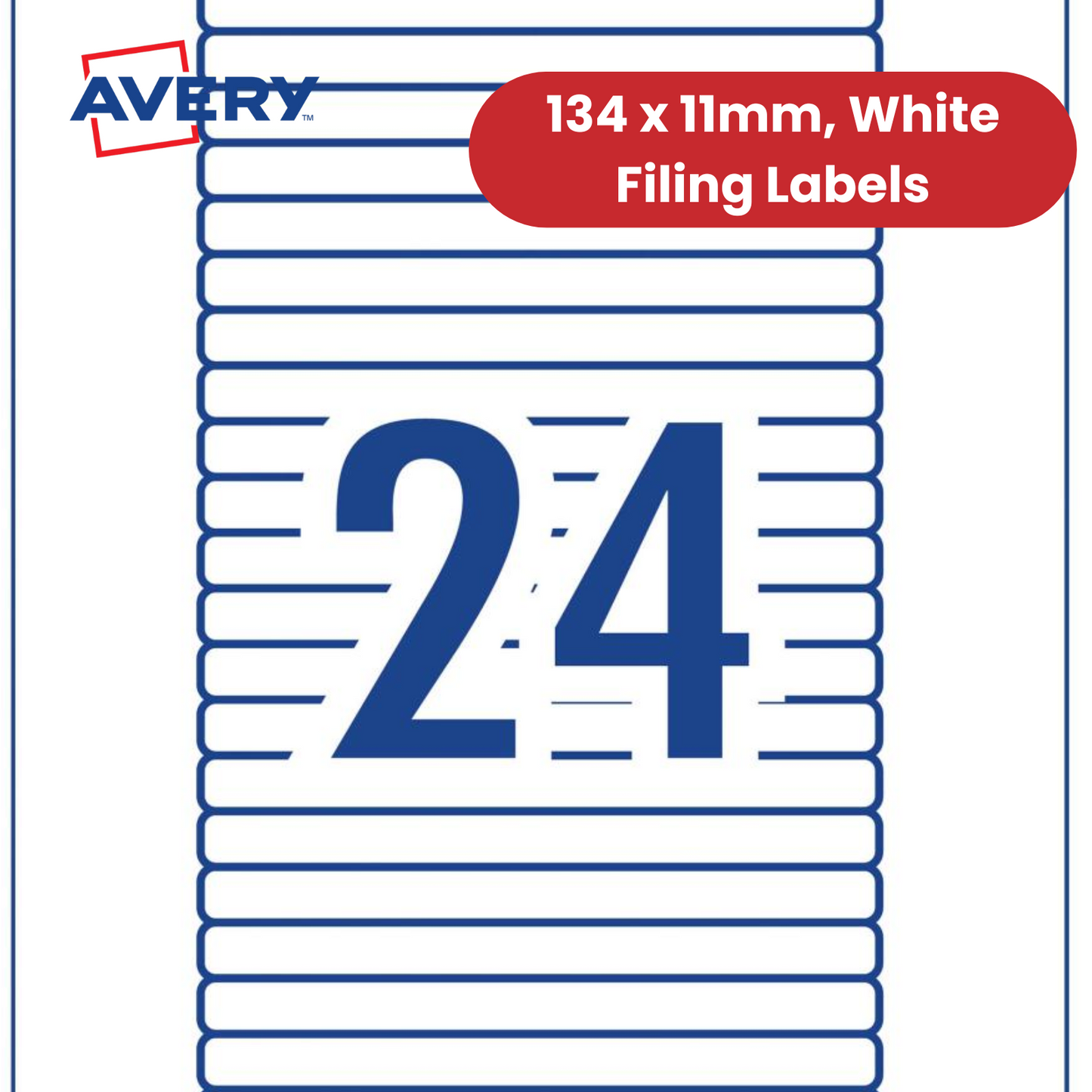 Avery L7170-25 (134 x 11mm) Filing Labels White (Pack of 600 Labels) - 1 to 5