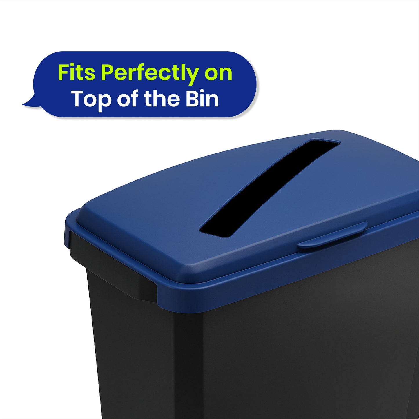 DURABIN 60L Blue Paper Lid & Black Lid with 25 Recycled Bin Bags for Home or Office Waste Sorting