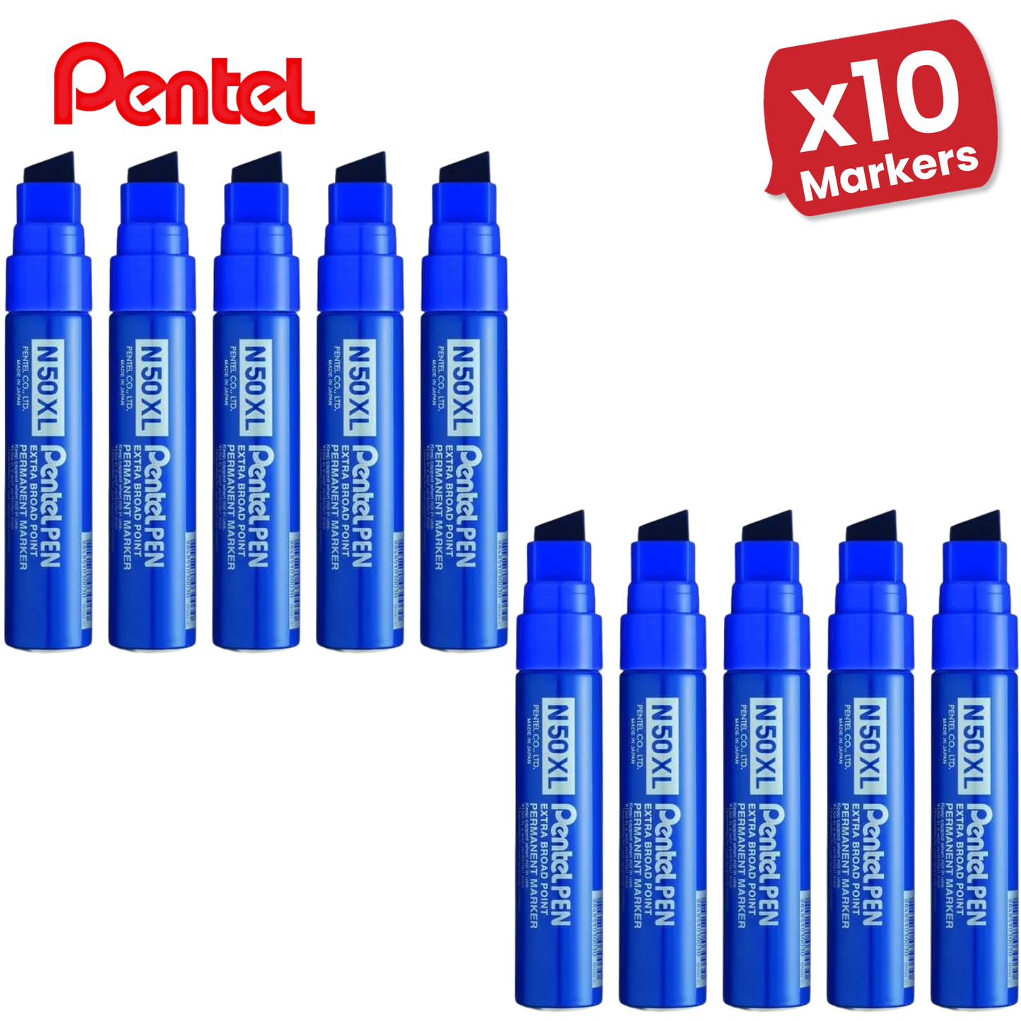 Pentel N50XL Permanent Marker Blue for Bold, Smudge-Proof Writing – Single Pen