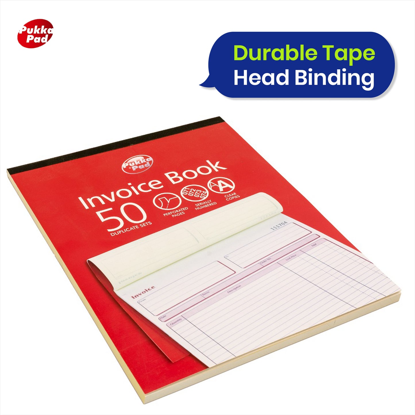 Invoice Book Hard Cover NCR 50 Set Duplicate Pad for Office