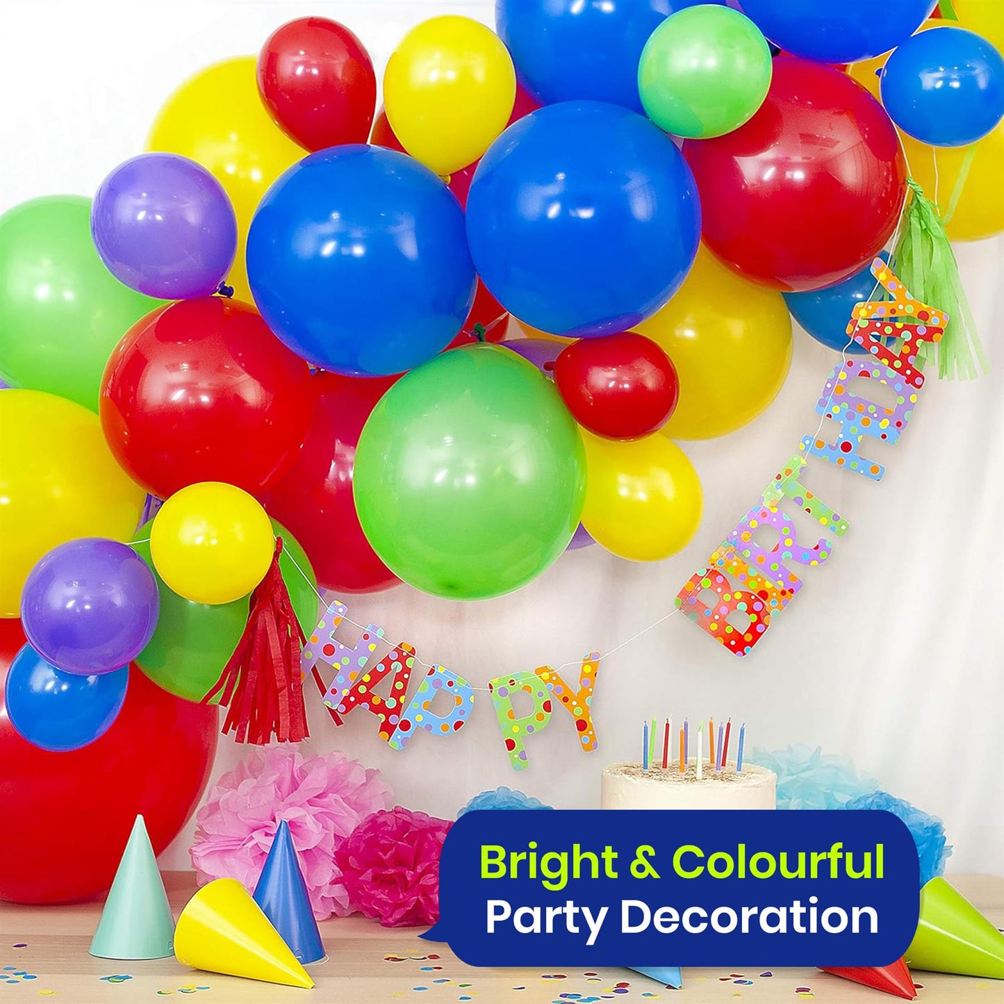 Balloon Arch Kit Multicoloured 50 pcs Latex Balloon Garland for Birthday Party