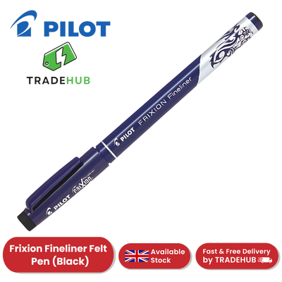 Pilot Frixion Fineliner Black Pen - Smooth, Erasable Ink for Precise Lines