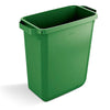 60L Durable DURABIN Green Plastic Waste Bin with Open Top & Handles for Home & Office