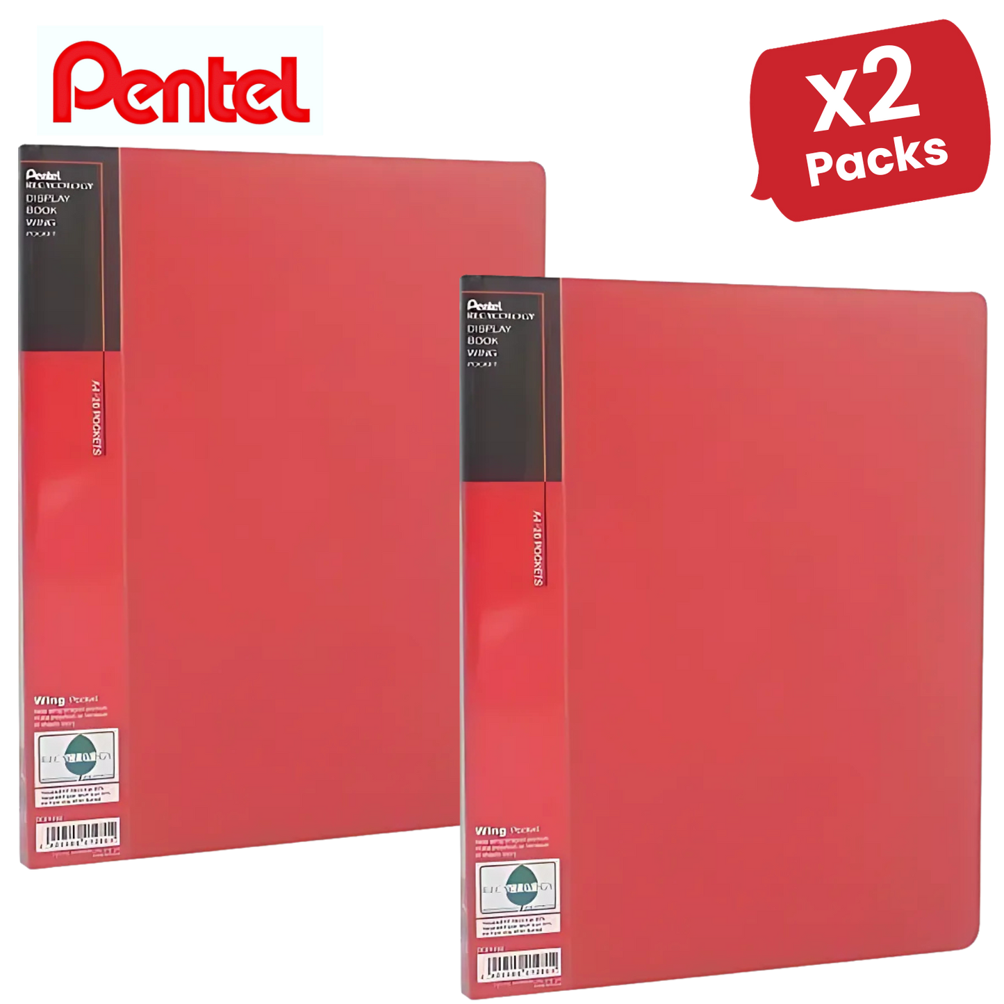 PENTEL RECYCOLOGY A4 DISP BK 20PKT RED - Pack of 1