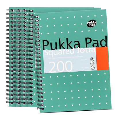 Pukka Pad A5 Squared Jotta Book 5-Pack Wirebound Notebook, 200 Pages for School & Office